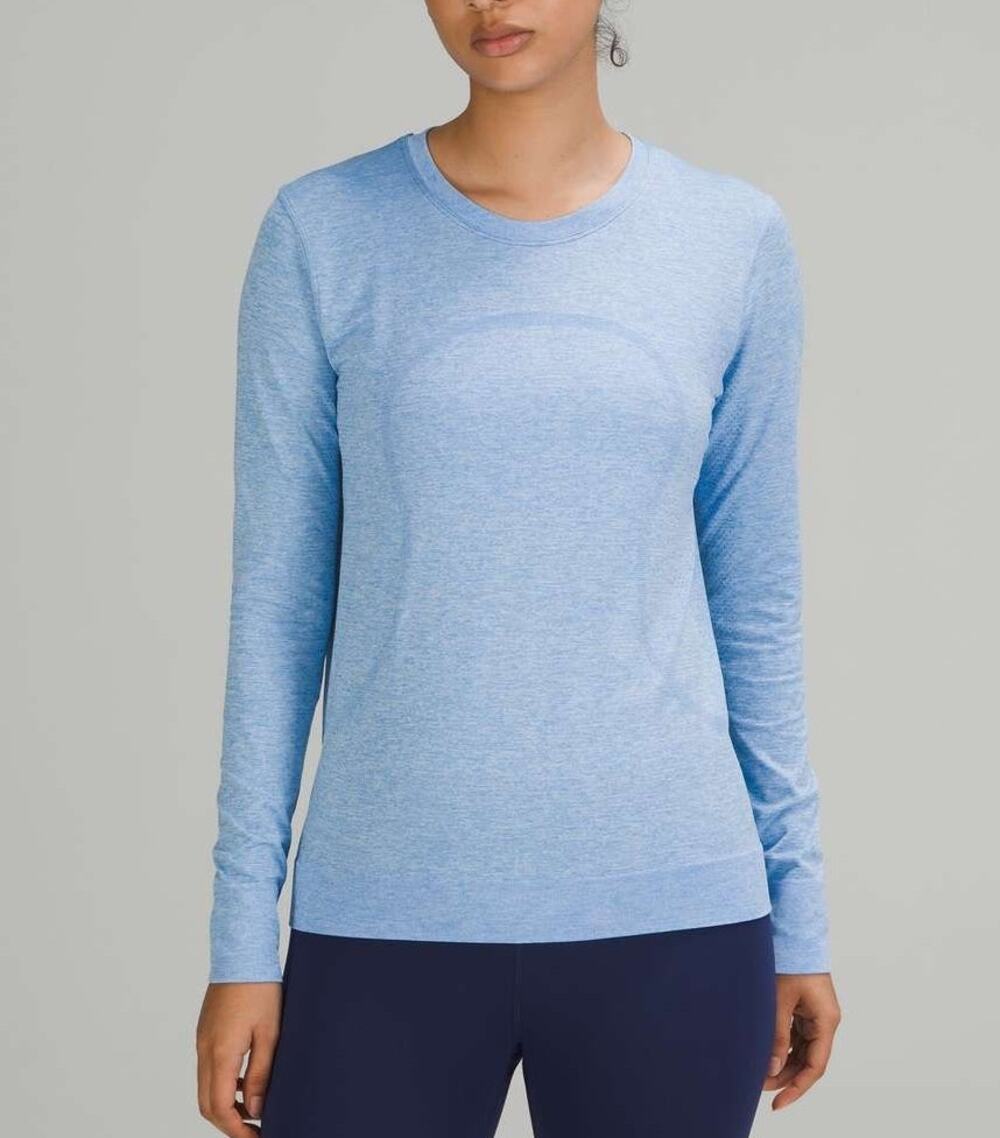 Lululemon Swiftly Relaxed Long Sleeve Shirt Size 4 Blue Nile Running Training